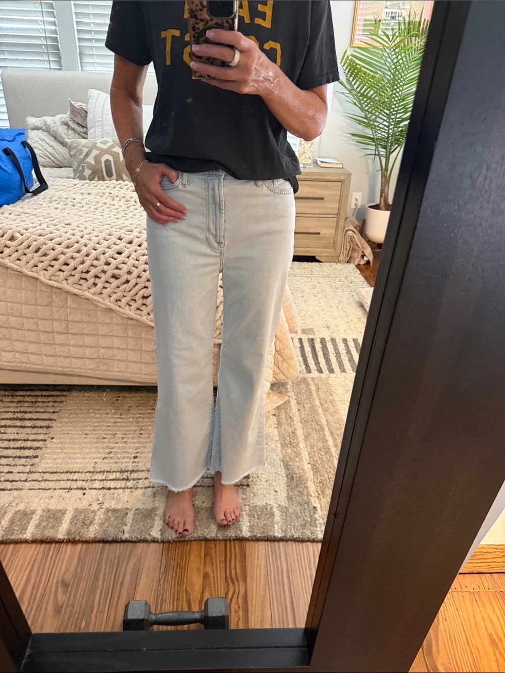7 For All Mankind Light Blue Wide Leg Jeans-UHR Cropped Jo